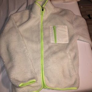 White and green forever 21 sherpa/teddy jacket